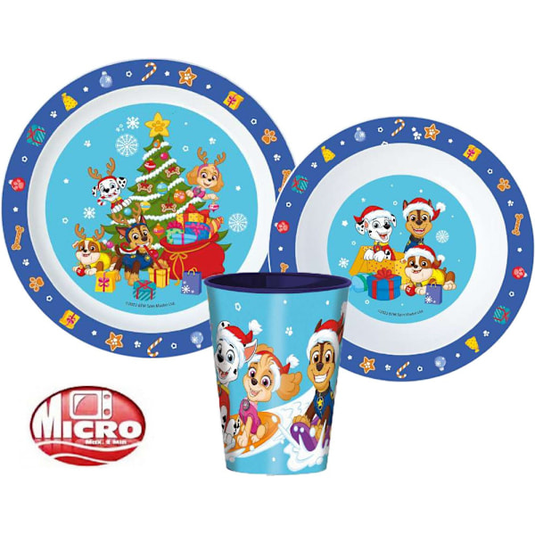 Paw Patrol Julbordservis Set, Mikropolyset, med 260 ml Mugg