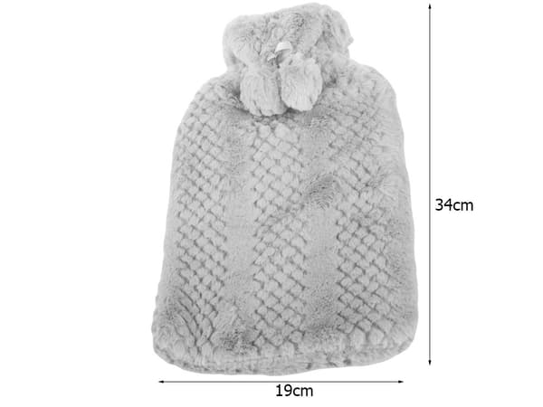 Värmeflaska 2 L - Gummi med mönstrat överdrag