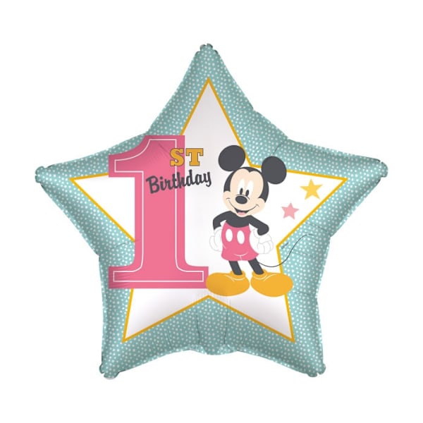 Disney Mickey Star Folieballong För Första Födelsetdagen 43 cm