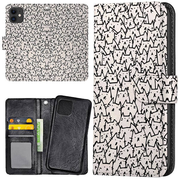 iPhone 11 - Plånboksfodral/Skal Kattgrupp