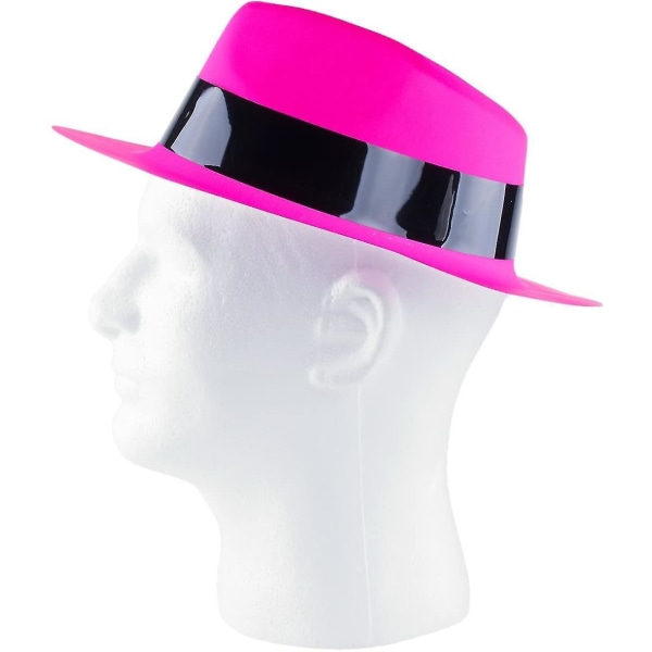 2-Pack - Gangster Hatt / Neonhatt - Neon Rosa