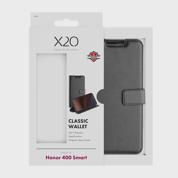 X2O Classic Wallet Plånboksfodral Honor 400 Smart Svart