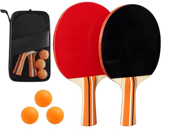 Pingisracket set 2 st med bollar fodral