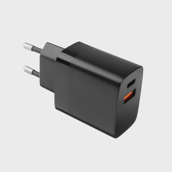 FIXED Hemladdare 2xUSB-A 17W Black