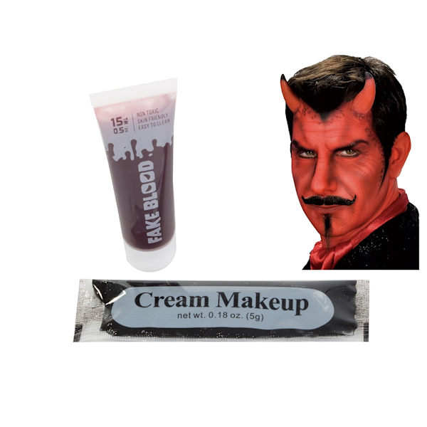 Face makeup devil kit för halloween makeup horn förklädnad