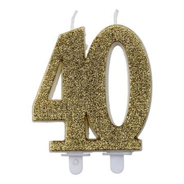 Fødselsdagslys / Nummerlys - Kagelys Nummer Gold 40