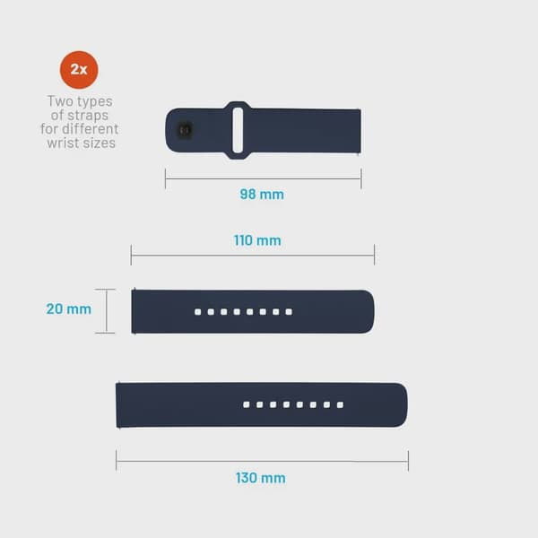 FIXED Silikonrem för Smartwatch Universal 20 mm Blå
