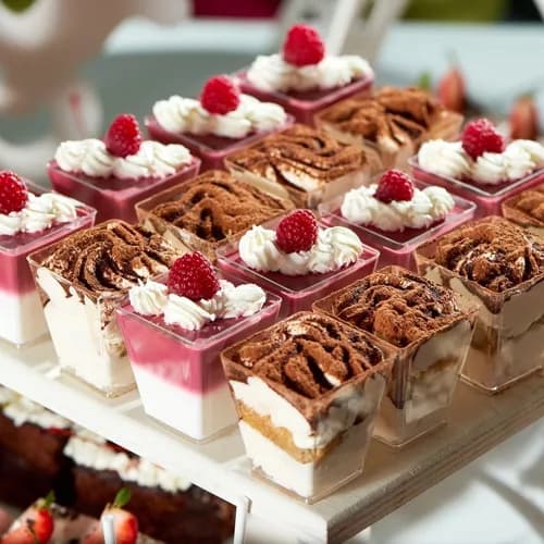 Firkantede plastbeger til mousse og dessert – 160 ml 100-Pack