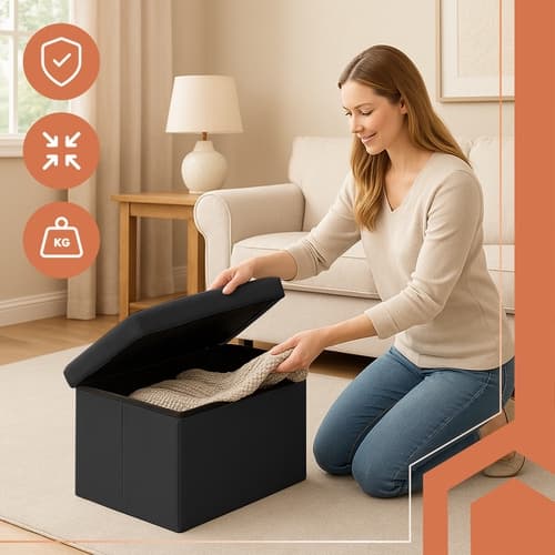 Fotpall / Sittpuff - 60x30cm Black