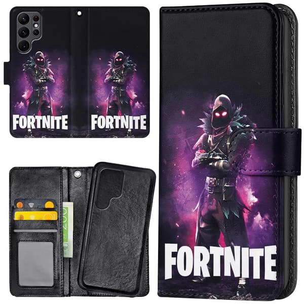 Samsung Galaxy S22 Ultra - Plånboksfodral/Skal Fortnite multifärg