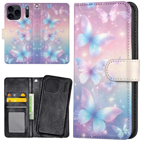 iPhone 17 Pro / 18 Pro - Lompakkokotelo/Kuoret Butterflies
