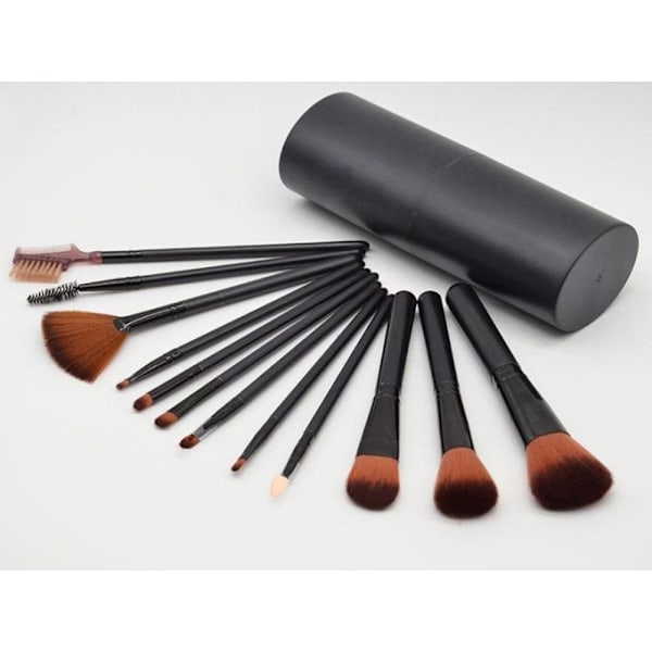 12-Pack Sminkborstar Set med Fodral