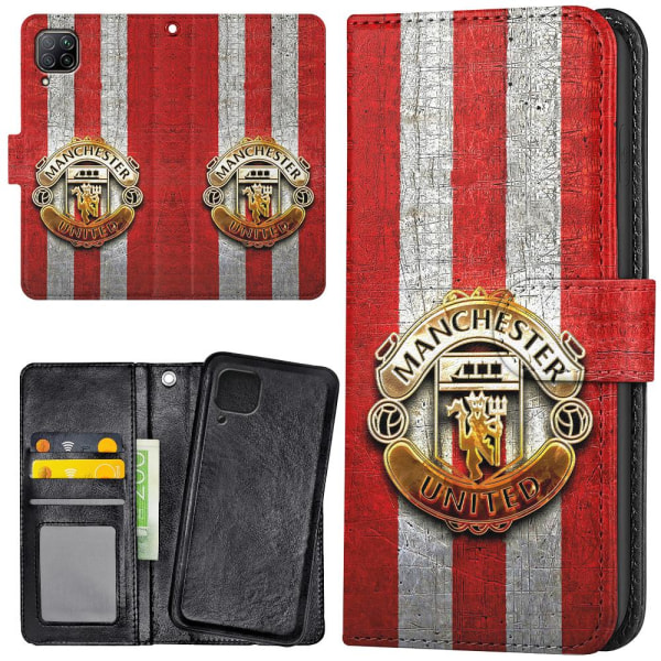 Huawei P40 Lite - Plånboksfodral/Skal Manchester United multifärg
