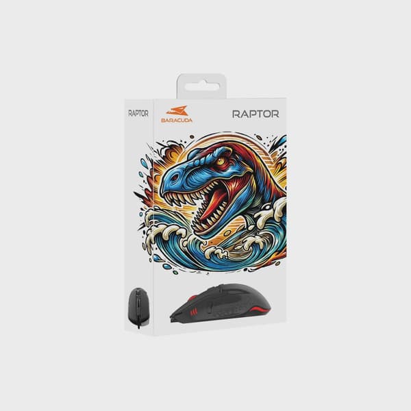 Baracuda RAPTOR Gaming Mus 8D 6.400dpi Svart