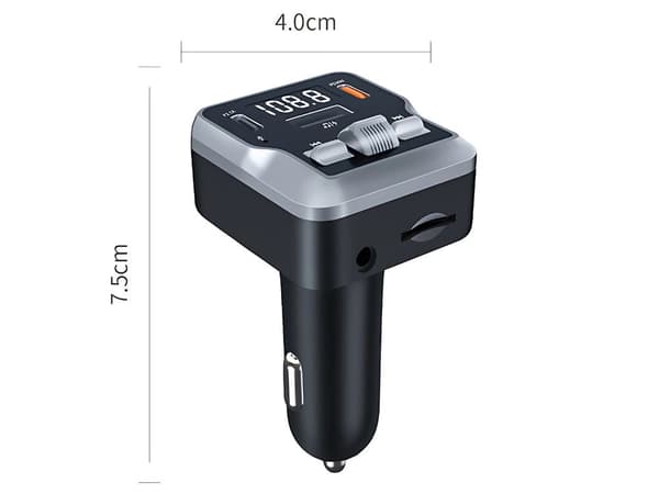 FM-sändare Bluetooth 5.3 - Biladapter med dubbla USB-C och SD-kort