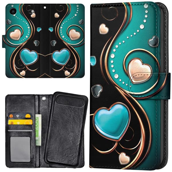 iPhone 17 Air - Lommebok Deksel Hjerter