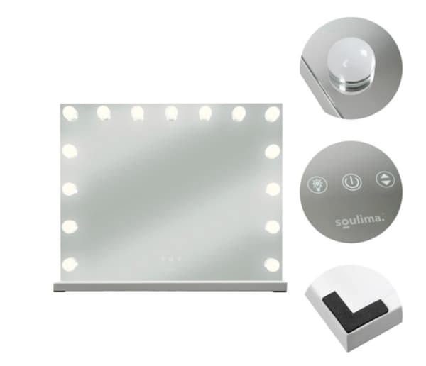 Makeup spejl LED / Hollywood spejl - 58x46cm White