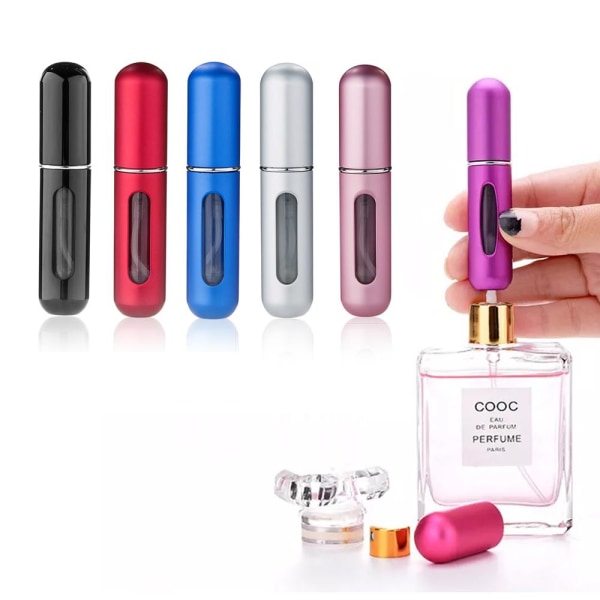 2-Pak - Genopfyldelig parfumeflaske / sprayflaske - 5 ml Multicolor