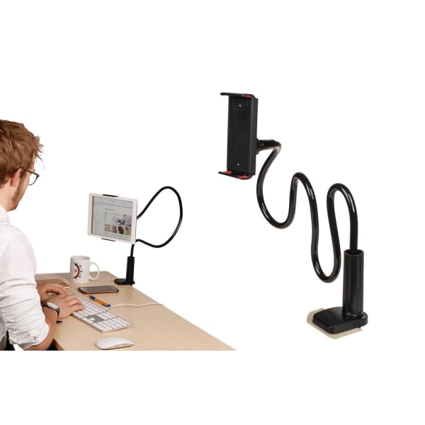 Holder for nettbrett og mobil / iPad - Bordholder med fleksibel arm Black