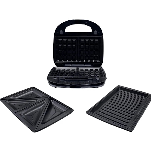 3-i-1 Smörgåsgrill, Våffeljärn & Bordsgrill - 1000W