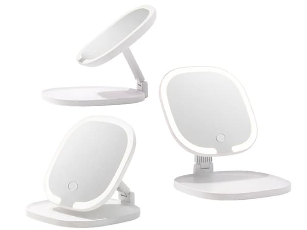 Sminkspegel LED USB hopfällbar 3 färger