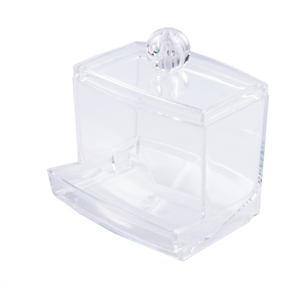 Bomullspinnar behållare transparent