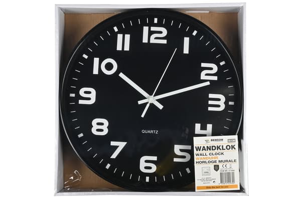 Väggklocka 30 cm svart