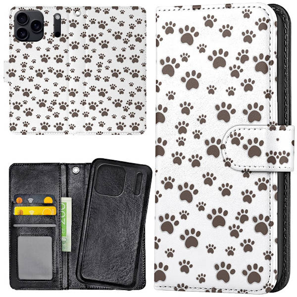 iPhone 17 Pro - Plånboksfodral/Skal Paw Pattern