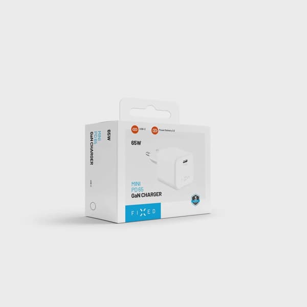 FIXED Super Snabb Mini Hemladdare USB-C PD 65W Vit