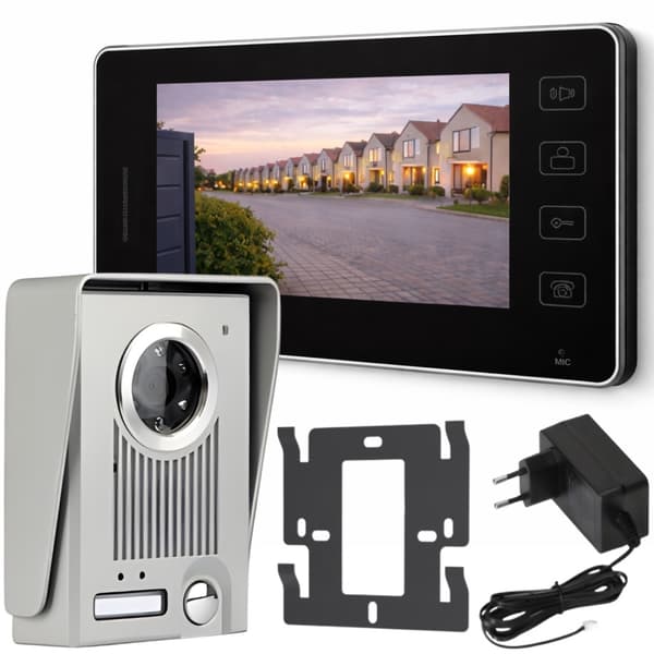 Porttelefon video kabel LCD grind Black