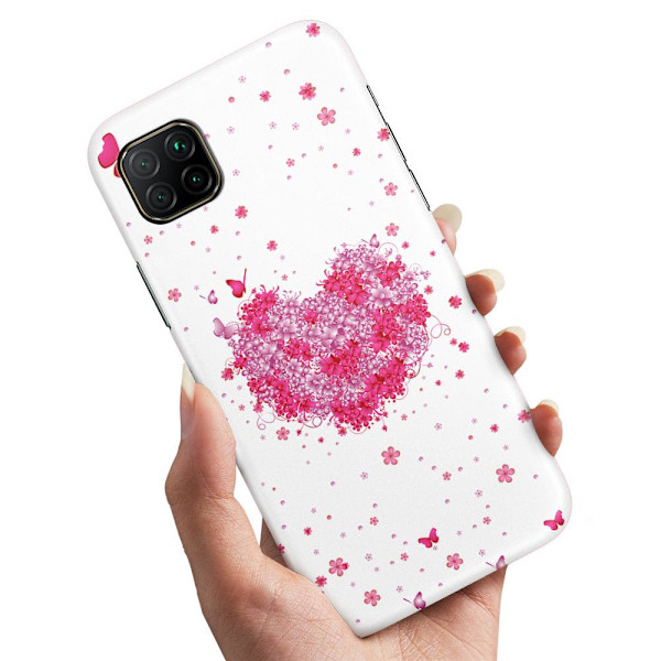 Huawei P40 Lite - Cover/Mobilcover Blomsterhjerte