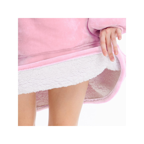 Oversized Hoodie med Hætte – Tæppe Light pink