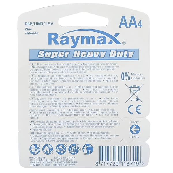Batteri Raymax AA 4 st zink