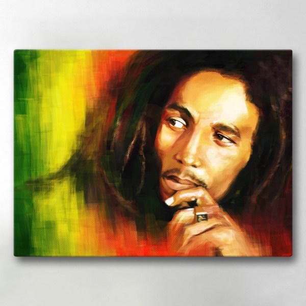 Lærredsbillede / Lærredstryk - Bob Marley - 40x30 cm - Lærred