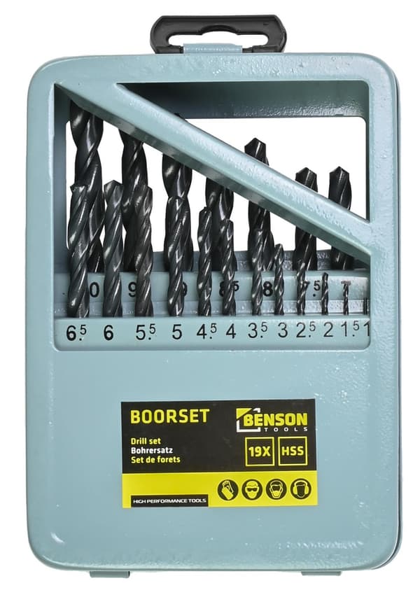 Borrset 19 delar HSS kassett