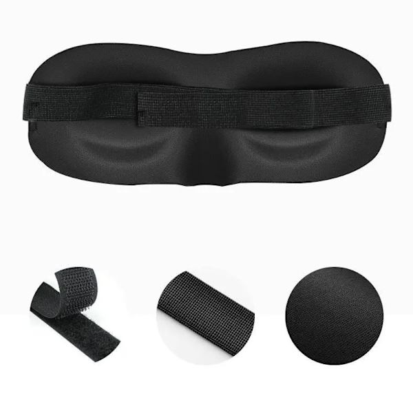 2-Pack - Sovmask / Ögonmask - Ögonbindel till resa Svart