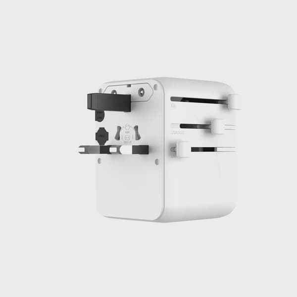 FIXED Reseladdare USB-C/-A 70W EU/Storbritannien/USA/Australien Vit