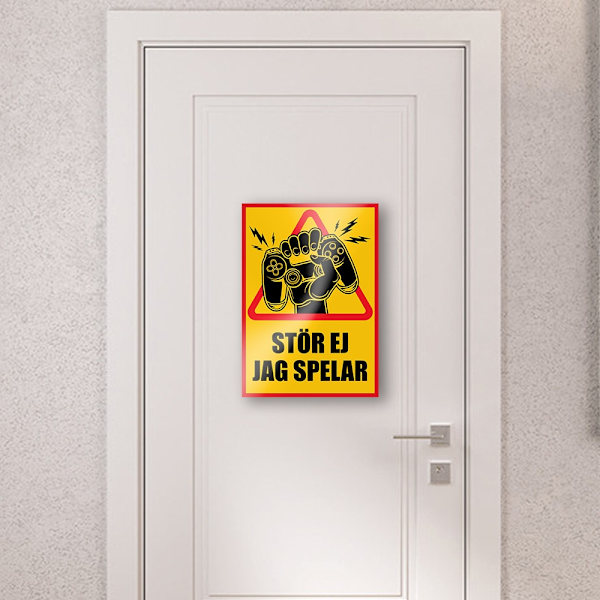 Spelar Stör Ej / Varningsskylt - Skylt MultiColor A4 (297x210mm)