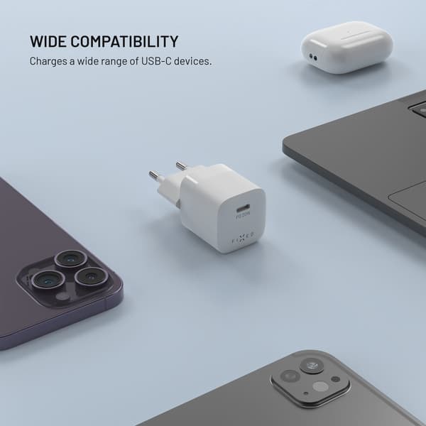 FIXED Snabb Mini Hemladdare 20W USB-C PD Vit