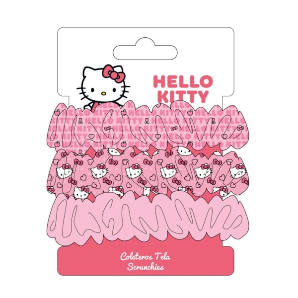 Hello Kitty Scrunchie-set med 3 hårsnoddar