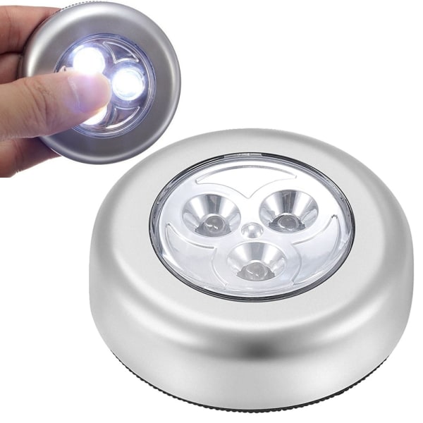 LED-lampa Självhäftande - 7 cm Silver