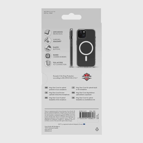 X2O Mag Clear Skal iPhone 15/14/13 Klar