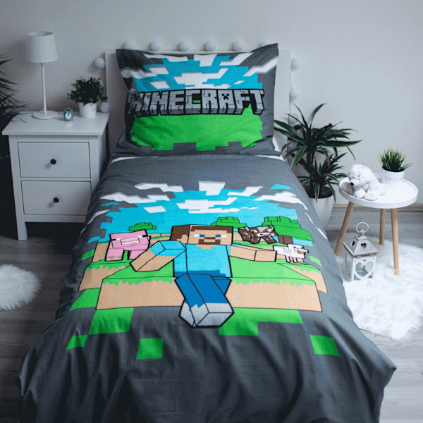 Minecraft sängkläder täcke 140×200 cm, 70×90 cm