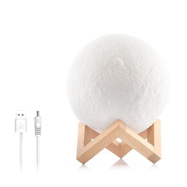 Lampe - Moon Lamp / Månelampe - 8cm - Justerbar farge Multicolor