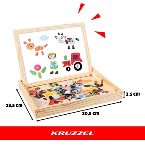 Blackboard / Griffeltavla med Stativ, Kritor & Magneter - Barn