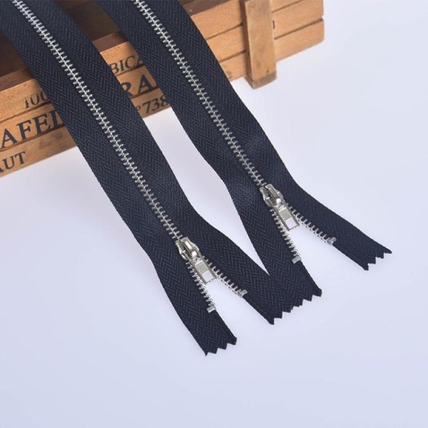 10-Pack - Glidelåser / Glidelåser - Velg farge og lengde! Black 14cm (Silver + svart)