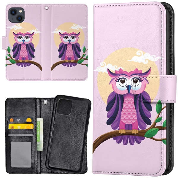 iPhone 15 Plus - Lompakkokotelo/Kuoret Kaunis Pöllö