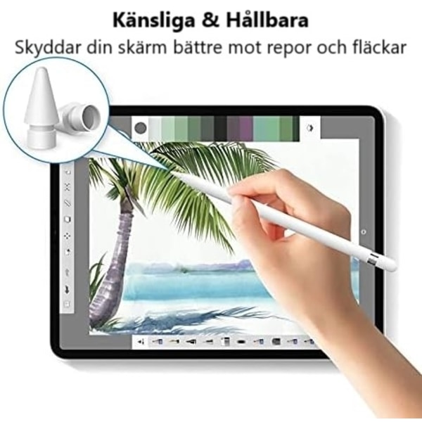 Ersatzspiss for Apple Pencil 1/2 Gen – 4 stk. spisser for Apple-penner
