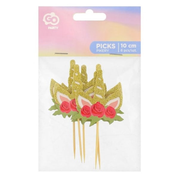 Dekorativa pinnar med enhörningsros, 6-pack