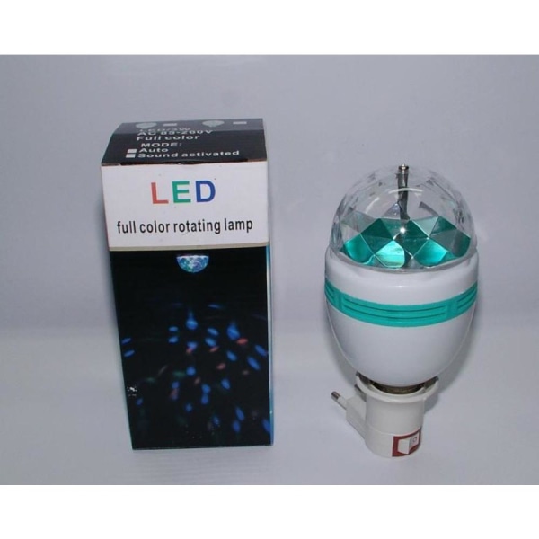 LED lampe E27 fatning - Roterende disco lampe Multicolor
